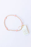 signature cross small gold pattern 2mm bead bracelet