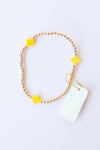 signature cross gold pattern 2mm bead bracelet
