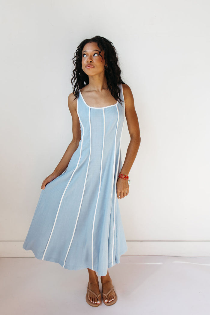 leia linen midi dress