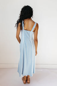 leia linen midi dress