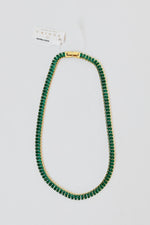 mode, shayna baguette necklace - emerald