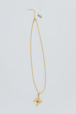 mode, ophelia  cross necklace - brown