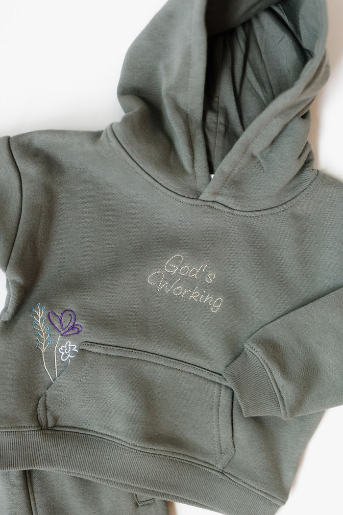 God's still working kids hoodie