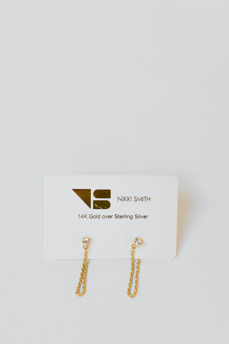 mode, lucinda chain drop studs