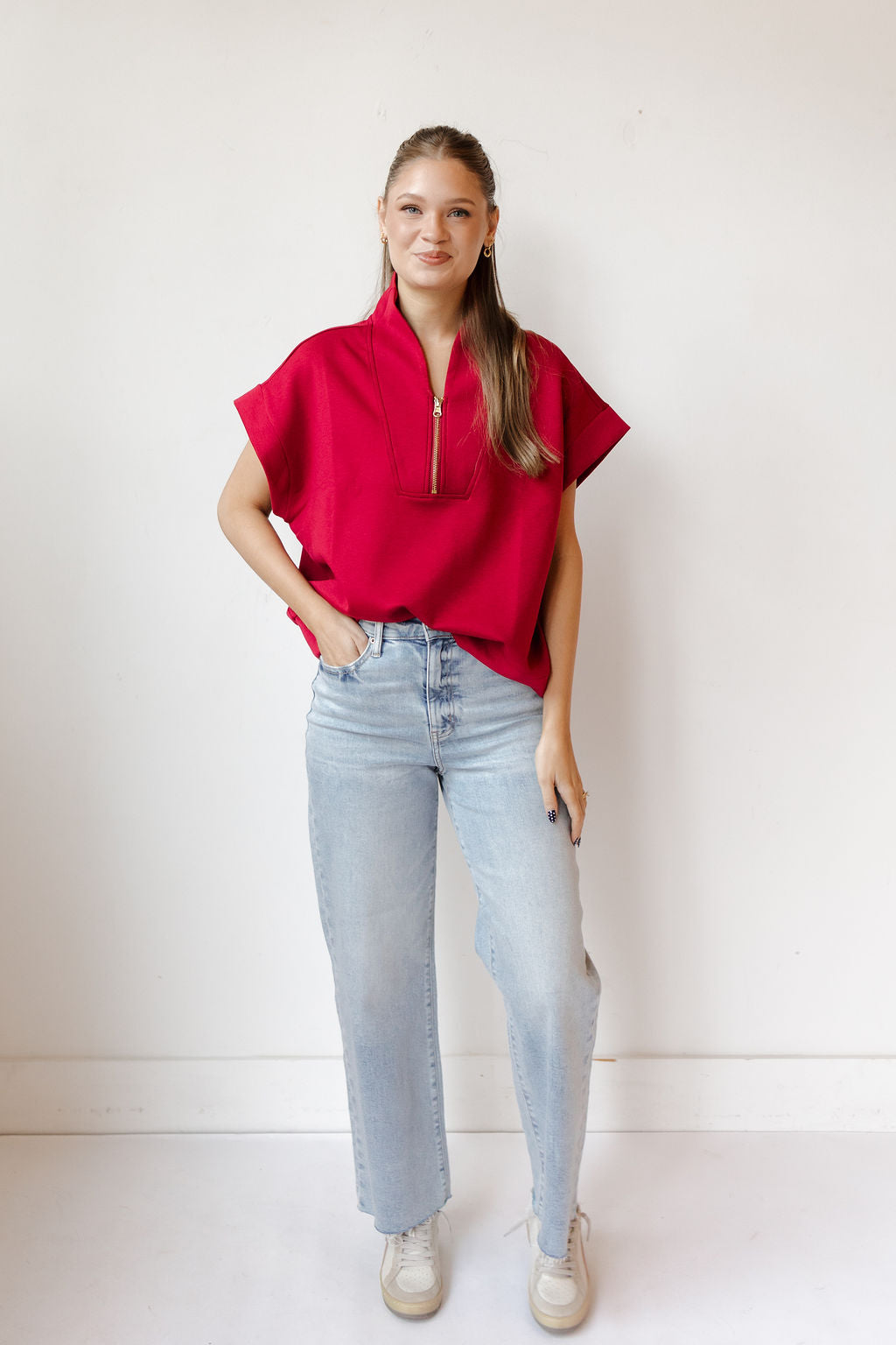 danielle quarterzip top