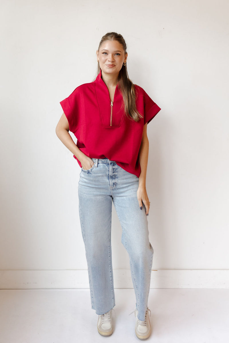 danielle quarterzip top