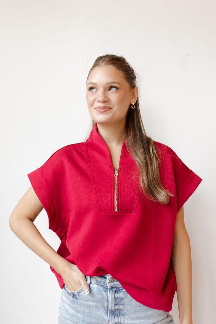 danielle quarterzip top