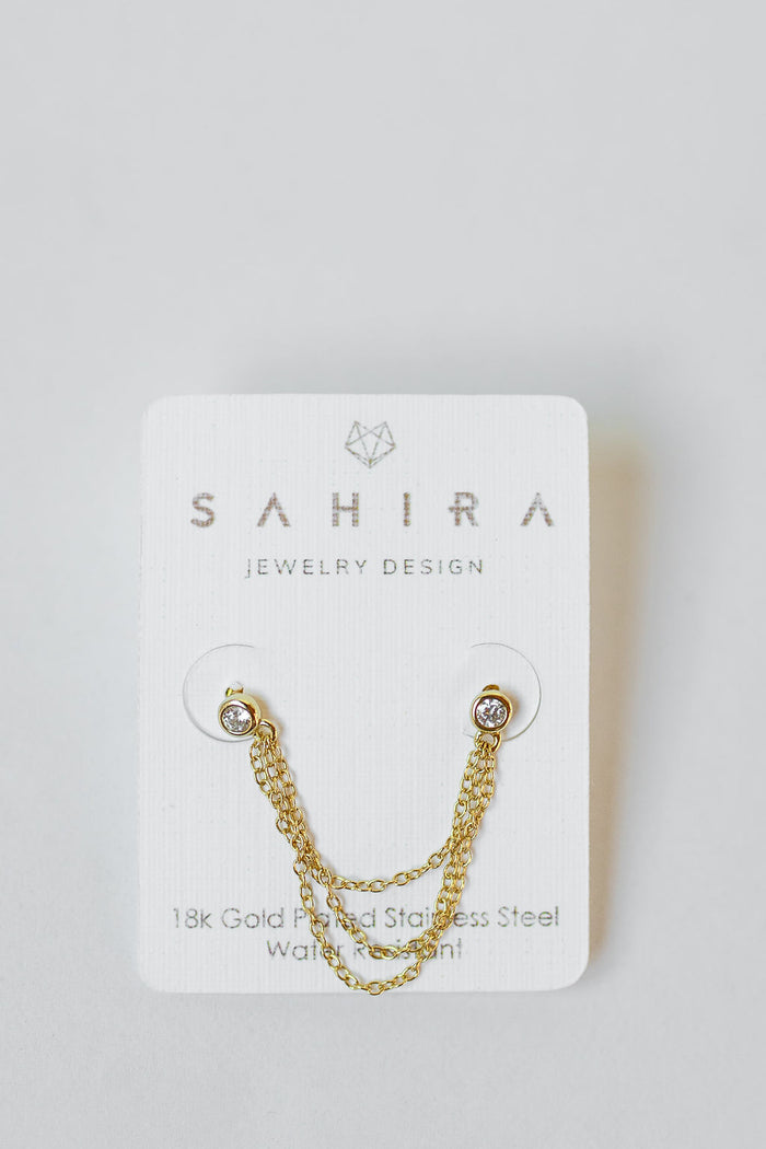 mode, laticia double stud earring