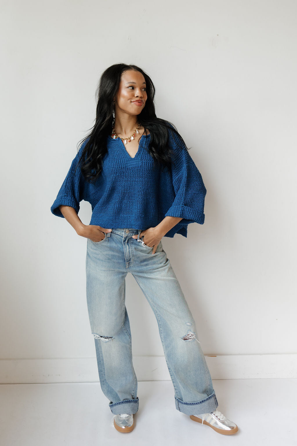 sweet as can be 3/4 sleeve sweater