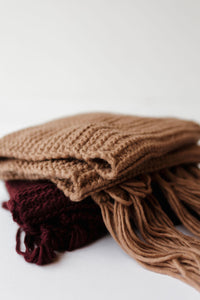 oversized two pocket tassel scarf