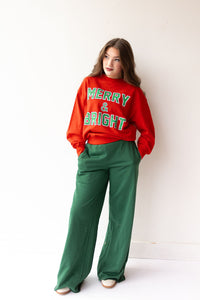 wide leg sweat pants