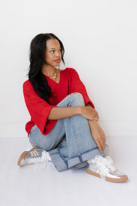 sweet as can be 3/4 sleeve sweater