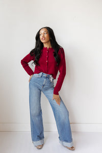 far out high rise wide leg with cuff