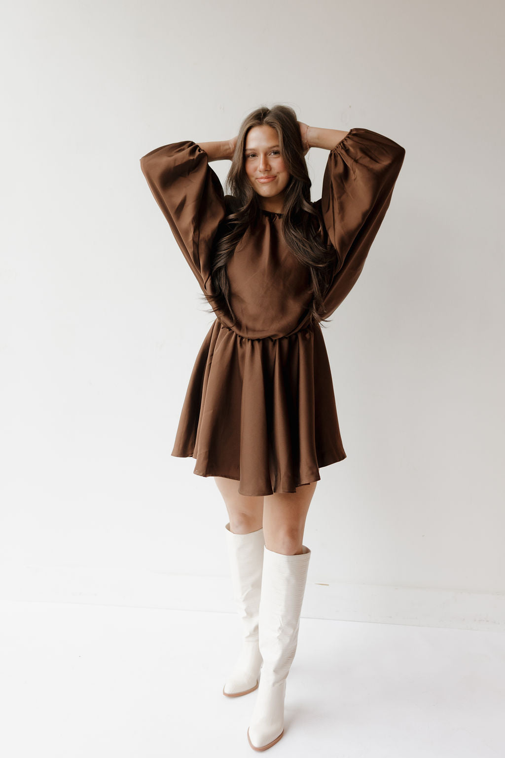 jani long sleeve mini dress