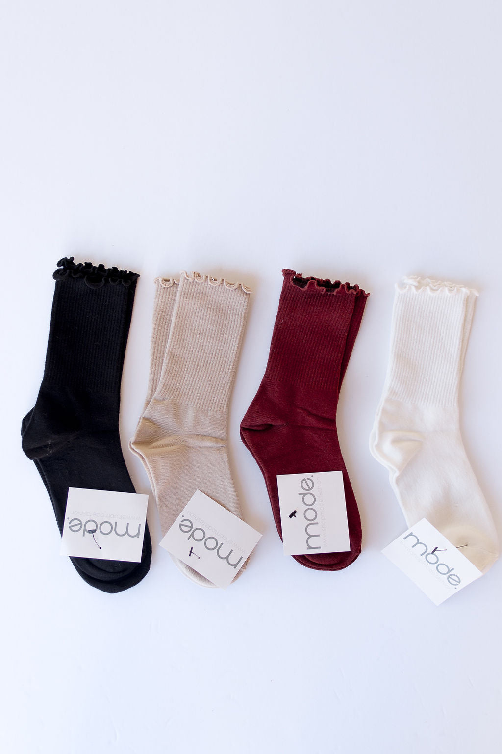 mode, cotton blend lettuce socks