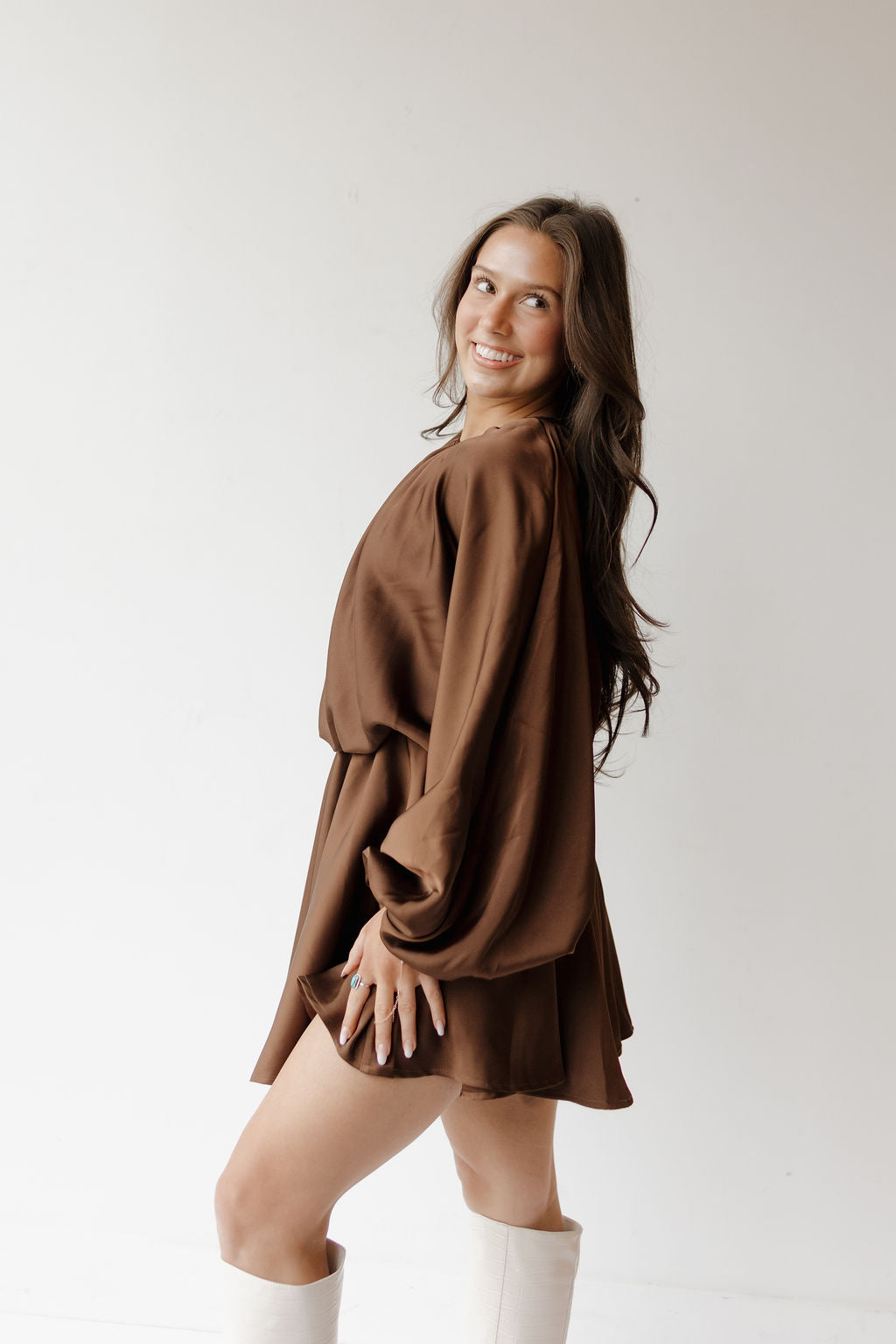 jani long sleeve mini dress