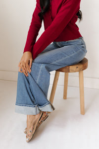 far out high rise wide leg with cuff
