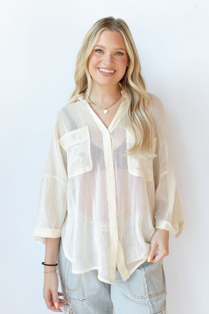mode, carrigan knit top