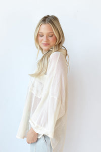 mode, carrigan knit top