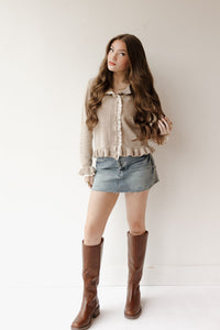 claudia ruffle cardigan