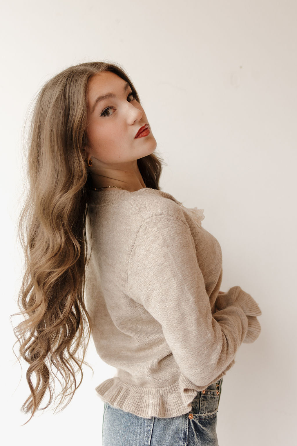 claudia ruffle cardigan