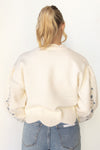 mode, estelle floral scallop sweater