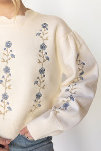 mode, estelle floral scallop sweater