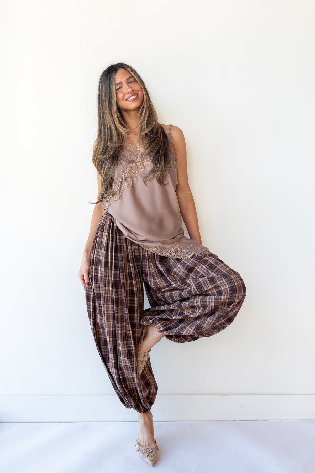 jovie plaid balloon pants