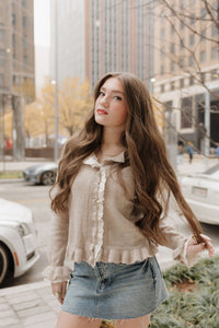 claudia ruffle cardigan