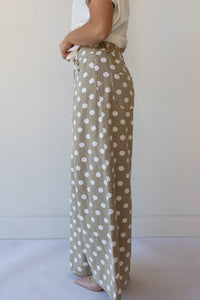 quin polka dot wide leg pants