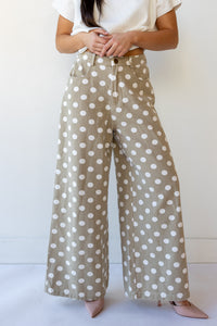 quin polka dot wide leg pants
