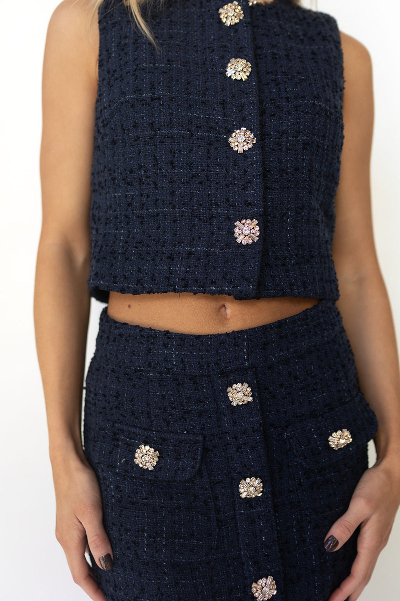mode, kennedy tweed vest