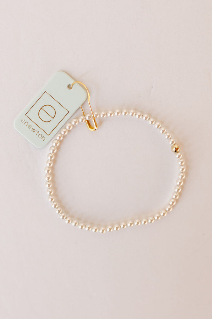classic pearl 3mm bead bracelet