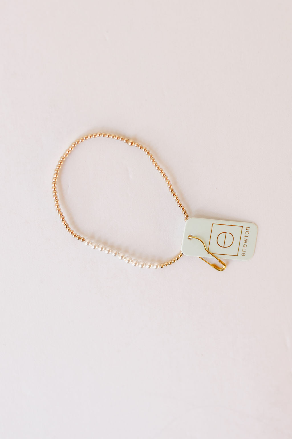 gold bliss 2mm bead bracelet - pearl