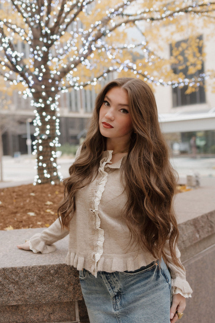 claudia ruffle cardigan