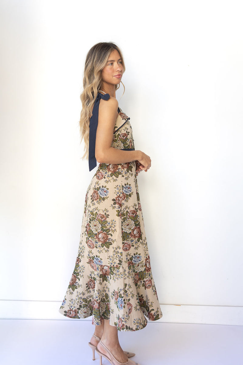 mode, marjorie floral midi dress