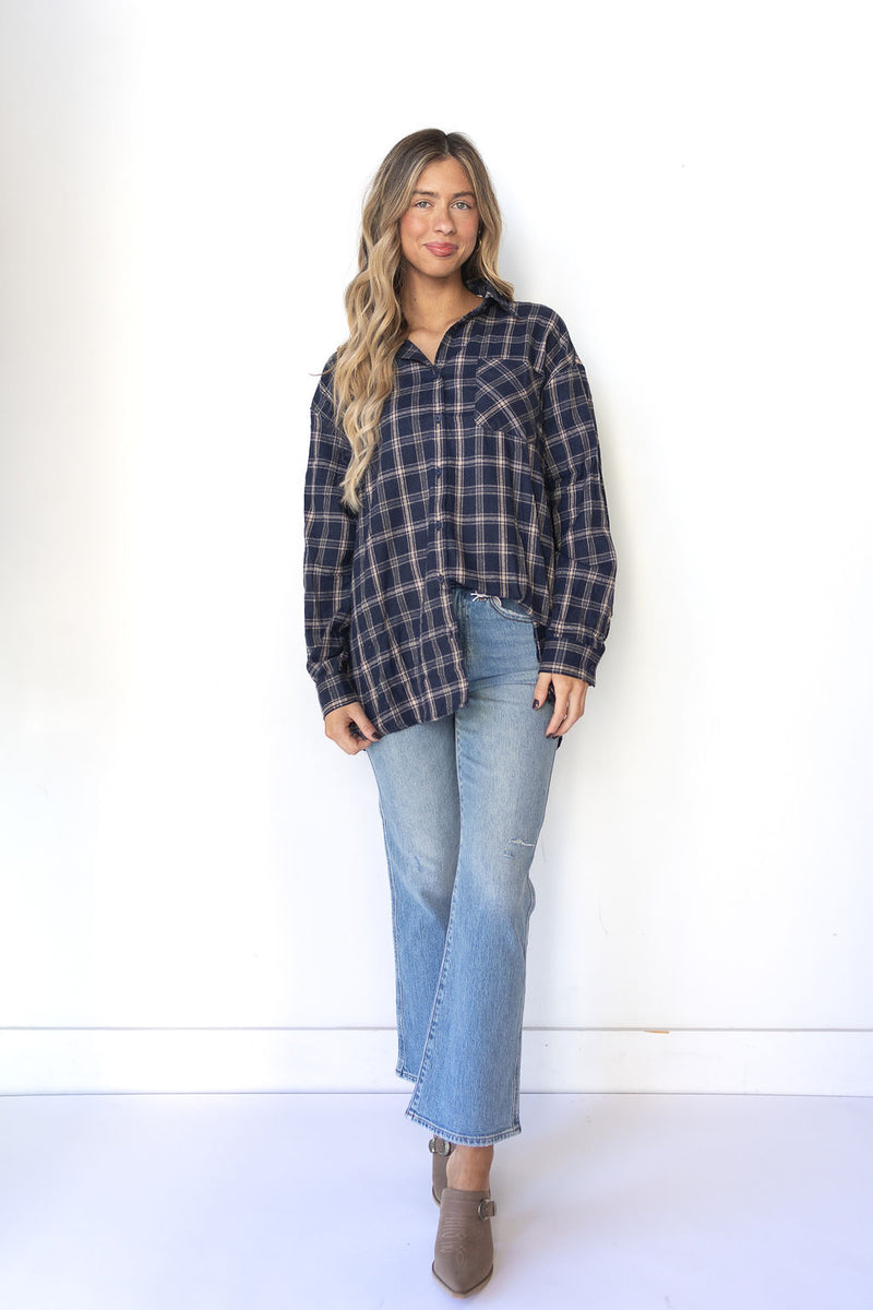 mode, check oversized button down