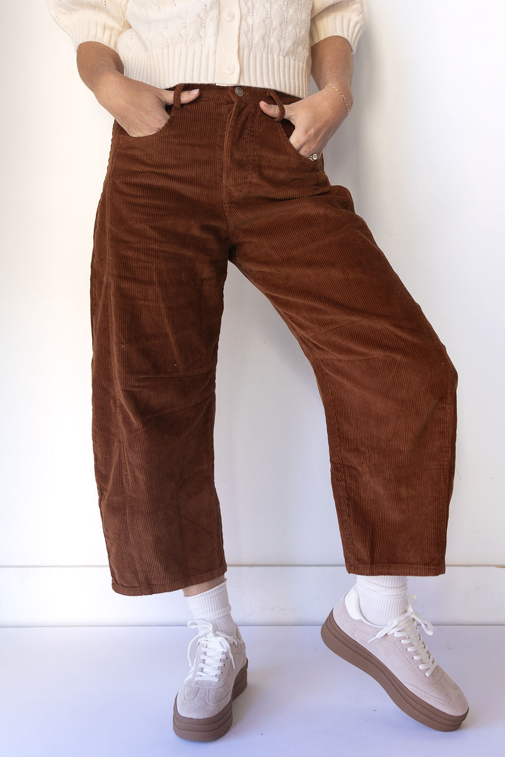 mode, blake corduroy barrel jeans
