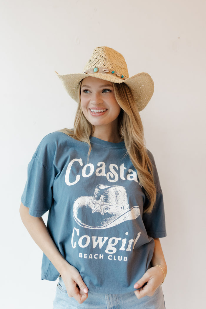 sandy straw hat
