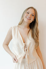waverly linen tie top