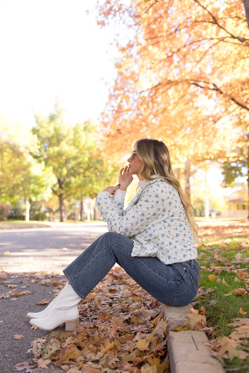 mode, floral cottage jacket