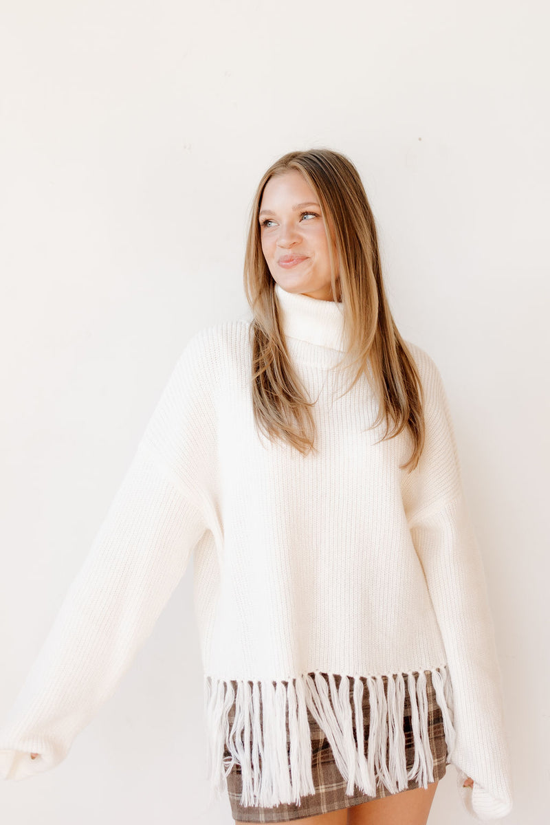 cambridge fringe turtleneck