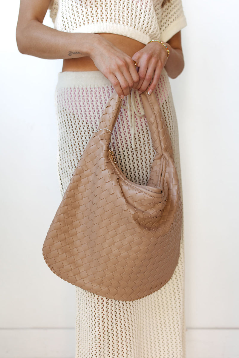 victoria woven hobo bag, natural