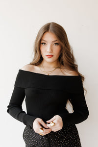 lidia off shoulder sweater