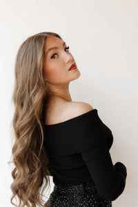 lidia off shoulder sweater