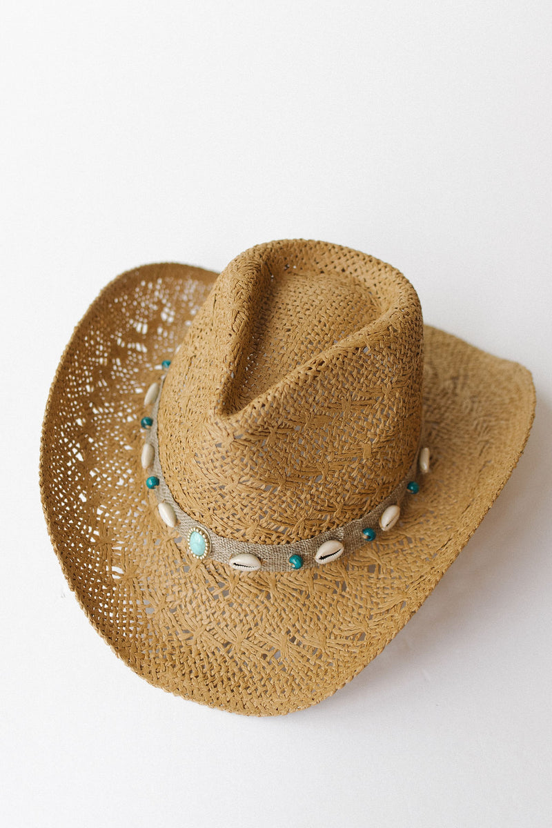 sandy straw hat