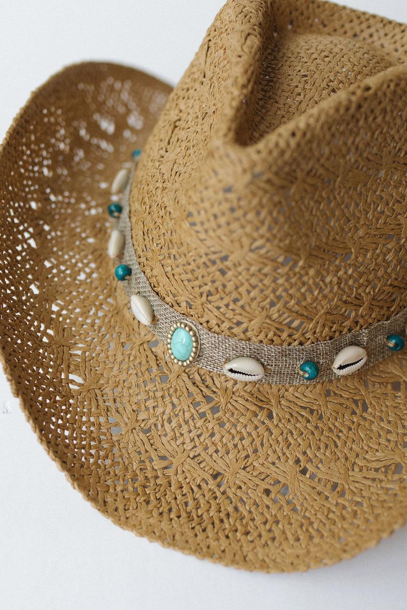 sandy straw hat