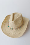 sandy straw hat