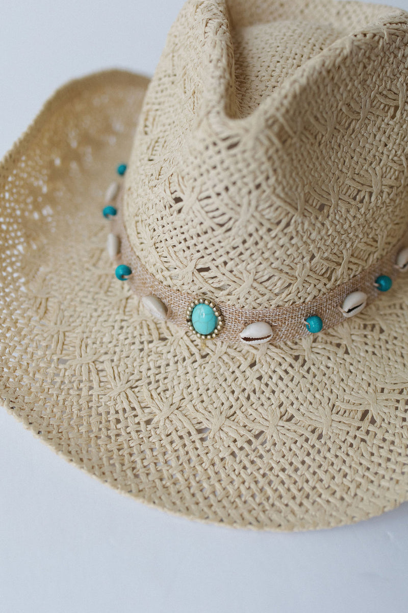 sandy straw hat