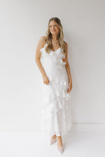 colette ruffle slip dress